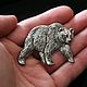 Значок МЕДВЕДЬ (большой) Брошь Медведь bear pin brooch badge. Значок. WiLiJe: WildLife Jewelery. Интернет-магазин Ярмарка Мастеров.  Фото №2