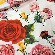 Материалы для творчества handmade. Livemaster - original item Fabric: Artificial rose silk on white. Handmade.