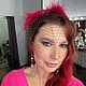 Вуалетка на ободке "Pink butterfly". Ободки. Яна Ларина citychic.spb (citychicspb). Ярмарка Мастеров.  Фото №5