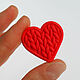 Brooch 'Knitted heart' red, Brooches, Mostovskoi,  Фото №1