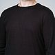 Мужской чёрный лонгслив из конопли Эко. Футболки и майки мужские. Uzor Wear. Ярмарка Мастеров.  Фото №4