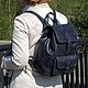Blue leather backpack 'Celia'. Backpacks. Natalia Kalinovskaya. My Livemaster. Фото №6