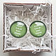 Order Earrings silver plated Keep calm (green). Linda (LKdesign). Livemaster. . Earrings Фото №3