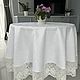 Linen tablecloth 'Snow-white jacquard' d. .180cm. Tablecloths. Linen fantasy. My Livemaster. Фото №5