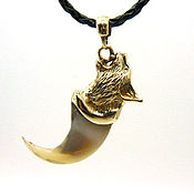 Украшения handmade. Livemaster - original item Pendant-amulet-talisman-talisman lynx claw with pendant lynx head bronze. Handmade.