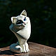 Figurine of an adorable white CAT. Figurines. Revkova Tatiana (figurki-sculpt). My Livemaster. Фото №5