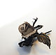 Brooch leather rose Gloria. Brooches. Leather and Silk. Online shopping on My Livemaster.  Фото №2