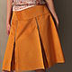 Suede skirt in fiery orange color, Skirts, Moscow,  Фото №1