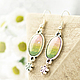 Серьги Green shining (зеленое сияние). Серьги классические. Djayajewel. Интернет-магазин Ярмарка Мастеров.  Фото №2