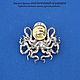 Значок брошь БЕЗУПРЕЧНЫЙ ОСЬМИНОГ octopus pin brooch WildlifeCollectio. Значок. WiLiJe: WildLife Jewelery. Ярмарка Мастеров.  Фото №6