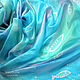 Stole ' Sea ' Pareo Silk 100% Batik Turquoise blue, Wraps, Kislovodsk,  Фото №1