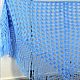Blue Shawl 210*95 Crocheted Triangular with Tassels #006, Shawls, Nalchik,  Фото №1