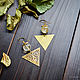 Brass boho earrings 'July' with citrine. Triangular earrings. Earrings. Strangell Jewelry. My Livemaster. Фото №5