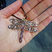 Украшения handmade. Livemaster - original item Silver Dragonfly pendant. Handmade.