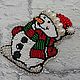 Brooch-pin: The snowman. Brooches. elena (luxus-stil). My Livemaster. Фото №5