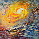 Картина океан закат чайка "Море волнуется 2", Картины, Мурманск,  Фото №1