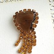Винтаж handmade. Livemaster - original item Vintage brooch with crystals Czechoslovakia 60-70E Yablonex USSR. Handmade.