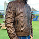Order Brown Python skin jacket. exotiqpython. Livemaster. . Mens outerwear Фото №3