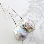 "В стиле рококо" комплект барочный  жемчуг серебро