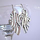 Earrings rhodium, fancy curved pendant Liquid metal. Earrings. White Book. Online shopping on My Livemaster.  Фото №2