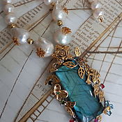 Украшения handmade. Livemaster - original item Pearl necklace with Labrador pendant. Handmade.