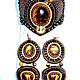 Collar corbata, pulsera y pendientes de estilo oriental 'amazonas'. Jewelry Sets. Beaded jewelry by Mariya Klishina. Ярмарка Мастеров.  Фото №6