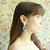 Украшения handmade. Livemaster - original item Earrings Rings: Turquoise. cruise collection. bead earrings. Handmade.