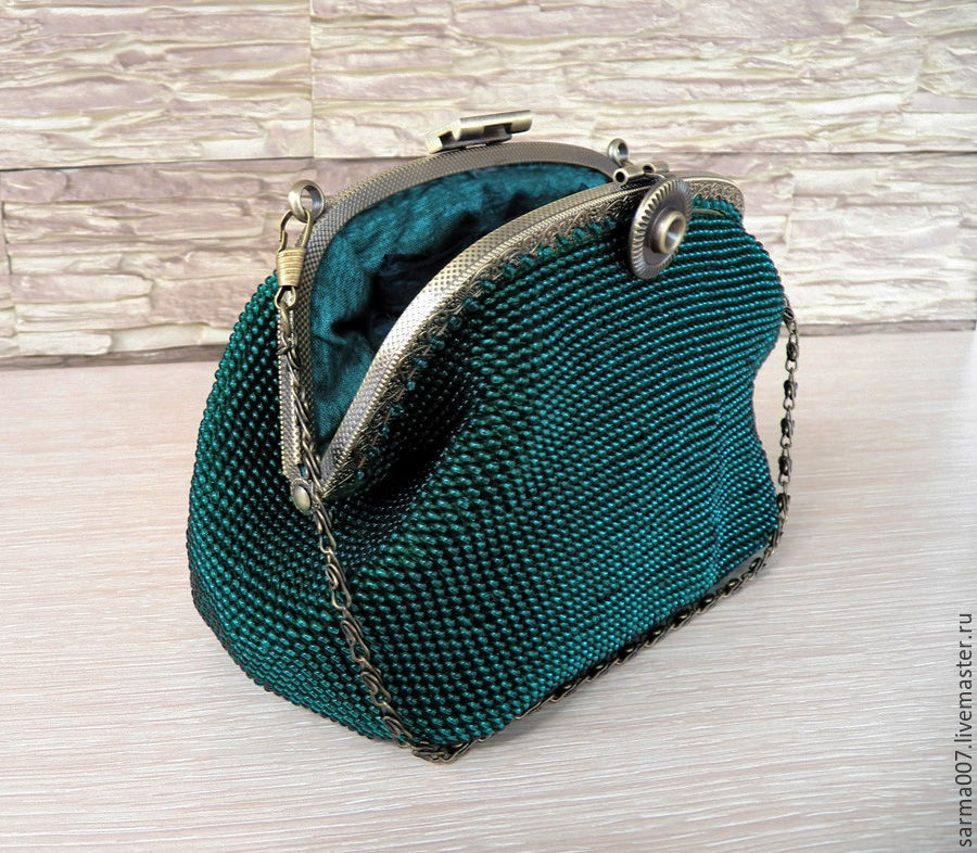 " Large Emerald " сумочка,косметичка, кошелек из бисера – купить в ...