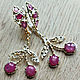 925 Sterling silver cherry earrings with natural star-shaped rubies. Earrings. Silverjewels. My Livemaster. Фото №6