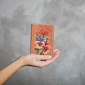 Сумки и аксессуары handmade. Livemaster - original item Passport cover with hand- embroidered KUKKA. Handmade.