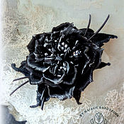 Украшения handmade. Livemaster - original item Flower from leather broosh rose. Handmade.