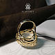 Кольцо с лунным камнем из золота. Кольца. SCARABEY jewelry. Интернет-магазин Ярмарка Мастеров.  Фото №2