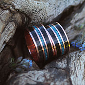 Украшения handmade. Livemaster - original item Copy of Copy of Copy of Copy of Copy of Wooden rings with cooper. Handmade.