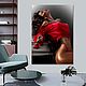 Картина маслом девушка в красном Стильные картины для интерьера Декор, Картины, Москва,  Фото №1