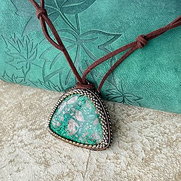 Украшения ручной работы. Ярмарка Мастеров - ручная работа Кулон «хризоколла». Handmade.