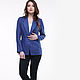 Order Dark blue 100% linen jacket. etnoart. Livemaster. . Jackets Фото №3