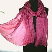 Аксессуары handmade. Livemaster - original item Silk scarf dark pink women`s autumn demi-season silk scarf. Handmade.