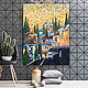 The painting on wood 100x75sm "Sunshine city", Pictures, Moscow,  Фото №1