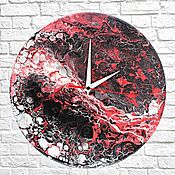 Для дома и интерьера handmade. Livemaster - original item Abstract Wall Clock Black and Red. Handmade.