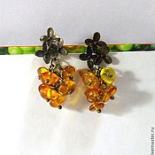 Украшения handmade. Livemaster - original item Classic Amber Cluster Earrings. Earrings with natural amber. Handmade.