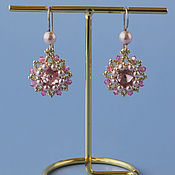 Украшения handmade. Livemaster - original item Classic earrings: pink ice 0001. Handmade.