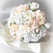 Свадебный салон handmade. Livemaster - original item Wedding bouquet of the bride, groom`s boutonniere. polymer clay.. Handmade.
