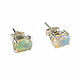 Opal earrings in silver, earrings with opals, earrings with natural opal, Stud earrings, Moscow,  Фото №1
