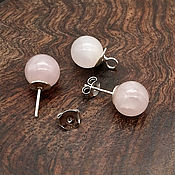 Украшения handmade. Livemaster - original item Pendientes y colgante de cuarzo rosa. La plata. Handmade.