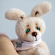 Заказать Зайчик миниатюрный белый с платочком. Teddy by Olga Prokudina. Ярмарка Мастеров. . Мишки Тедди Фото №3