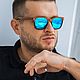 "Classic+ Blue" от Timbersun, деревянные солнцезащитные очки. Очки. Уникальные аксессуары Timbersun. Интернет-магазин Ярмарка Мастеров.  Фото №2