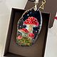 Women's pendant with painted agate Fly agaric, Pendant, St. Petersburg,  Фото №1