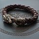 Bracelet braided: leather bracelet Dragon. Braided bracelet. Mint Tiger (MintTiger). Online shopping on My Livemaster.  Фото №2
