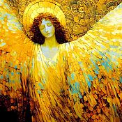 Картины и панно handmade. Livemaster - original item Golden Angel Painting. A fabulous painting as a gift. Magic, esotericism. Handmade.