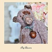 Куклы и игрушки handmade. Livemaster - original item Teddy Acorn pig collectible author`s Teddy pig. Handmade.